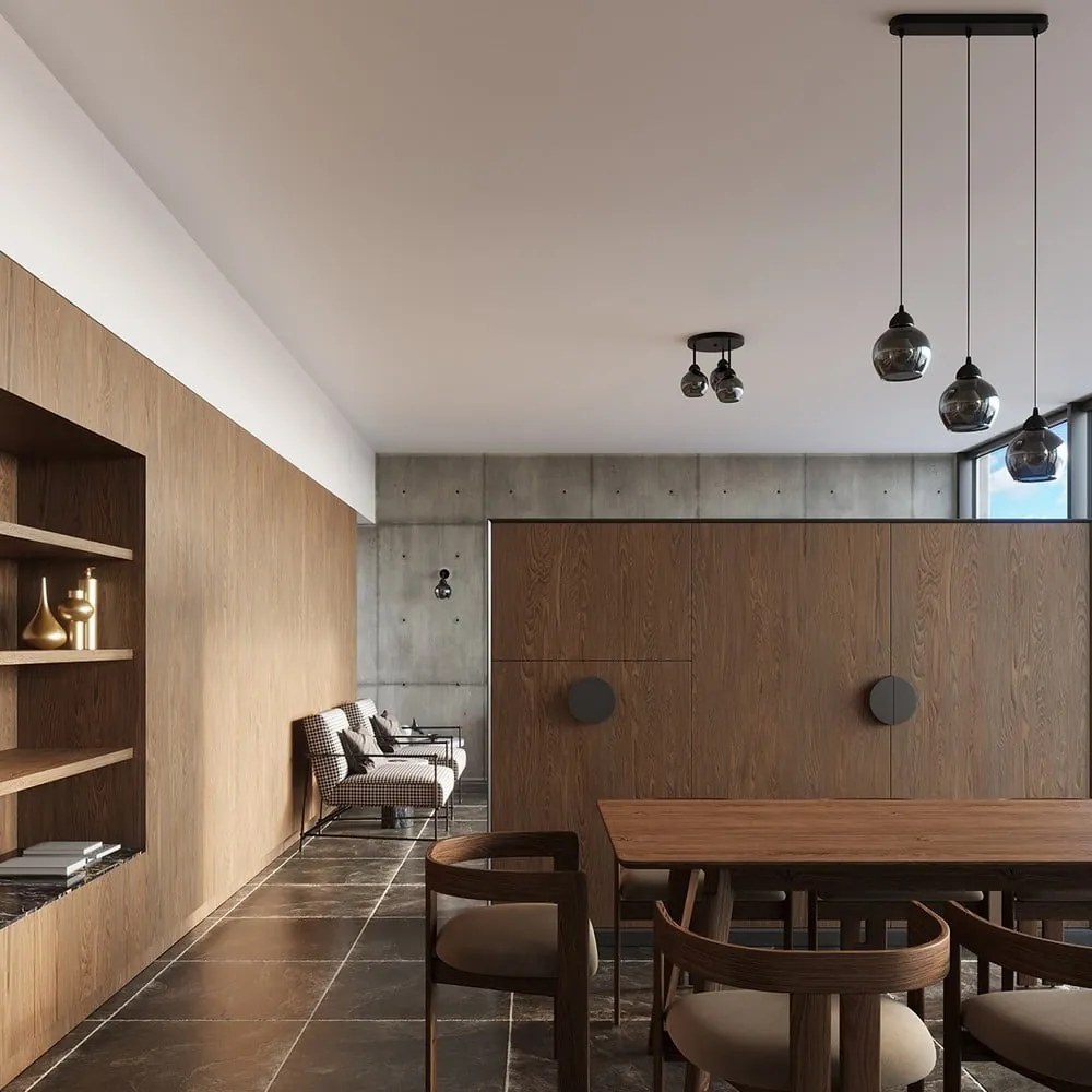 Черна лампа за таван ø 15 cm Grande - Sollux