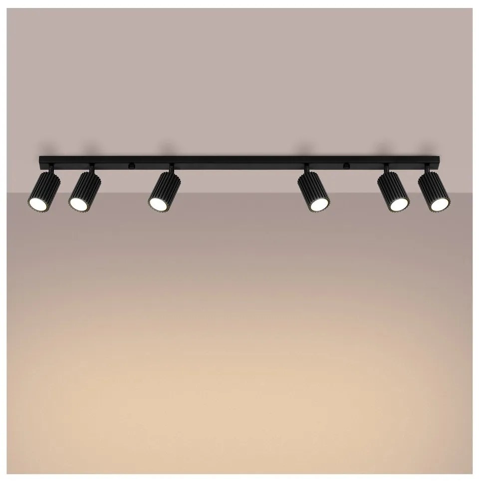 Черен прожектор 6,5x117 cm Gleam – Sollux