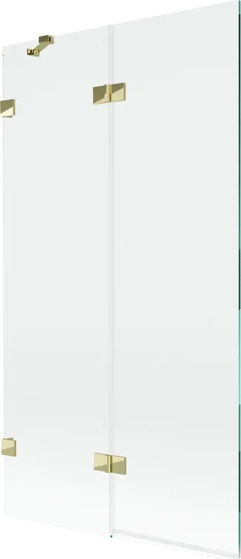 Mexen Lunar параван за вана двукрил ляв 100 x 150 cm, прозрачен, златен - 897-100-100-50-00-L