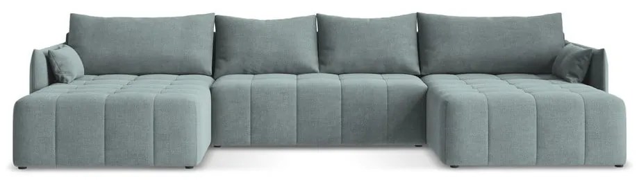 Син разтегателен ъглов диван с място за съхранение (U форма) Moku – Makamii