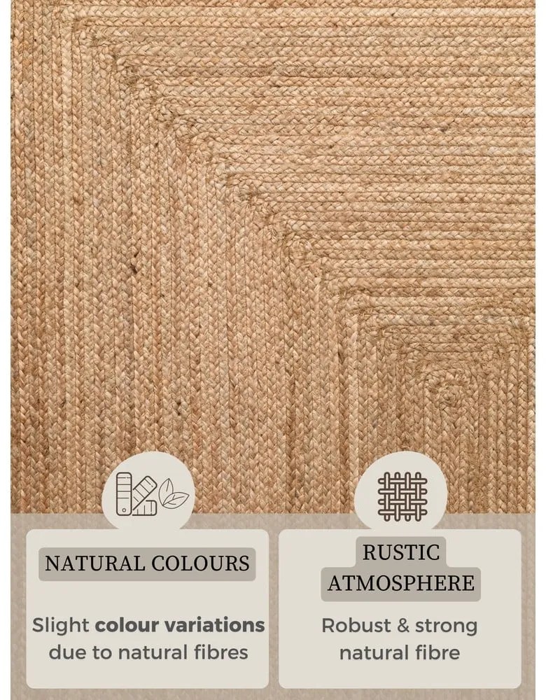 Двустранен/ръчно изработен ютен килим в естествен цвят 80x150 cm Juno – Hanse Home