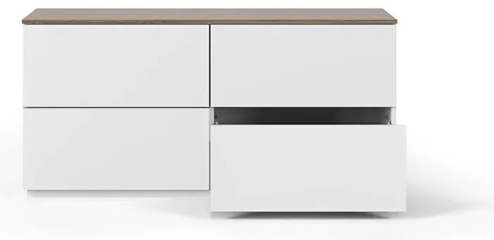 Нисък скрин в бяло/кафяво с размери 120x54 cm Join - TemaHome