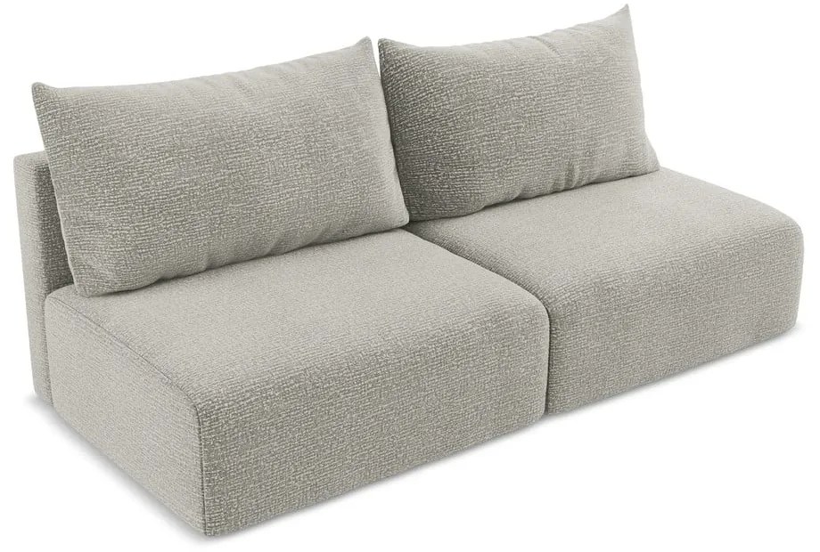 Светлосив разтегателен диван с място за съхранение 216 cm Kalena – Makamii