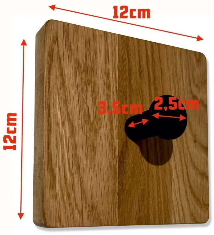 Стенна закачалка от масивна дъбова дървесина - 3 бр. Hexagón