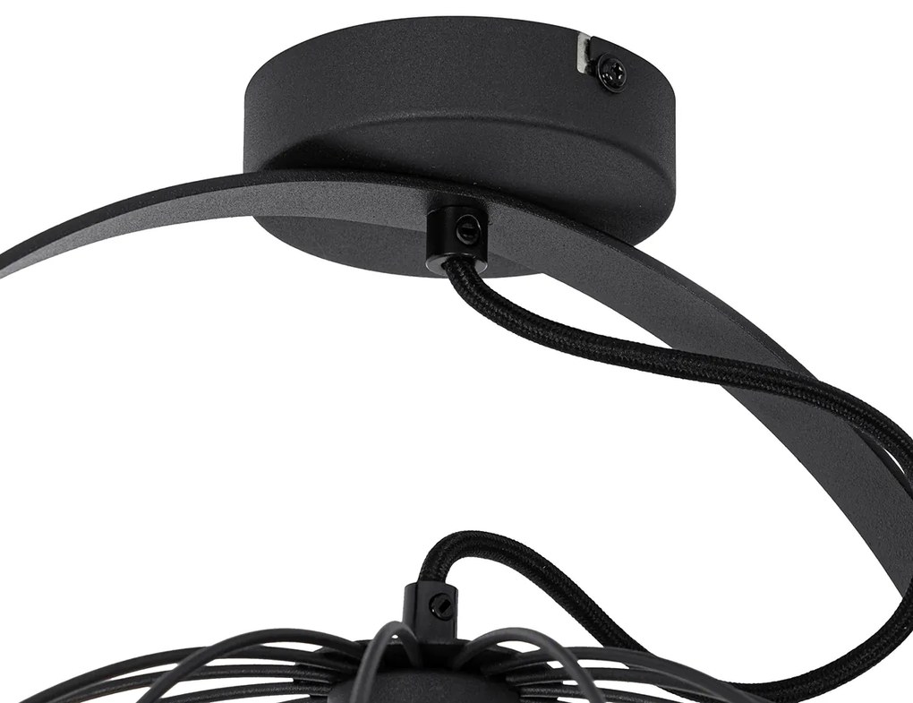 Индустриален плафон черен 35 см регулируем - Hanze