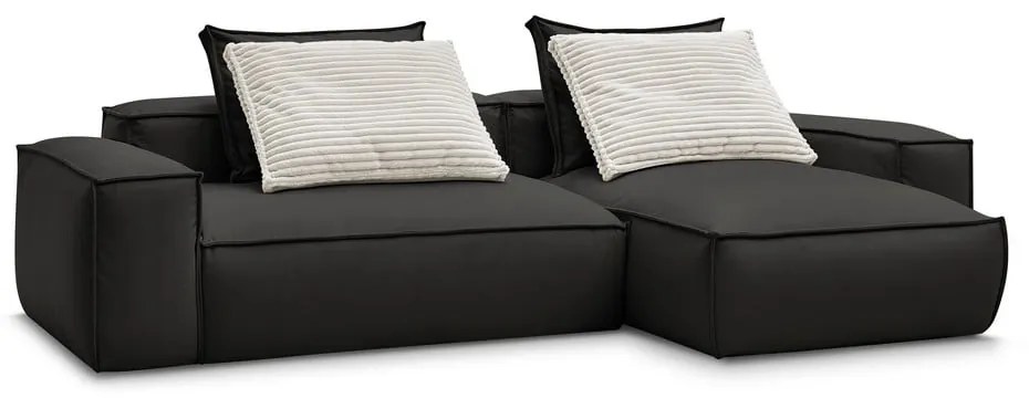 Черен ъглов диван от изкуствена кожа (променлив) Boheme – Bobochic Paris