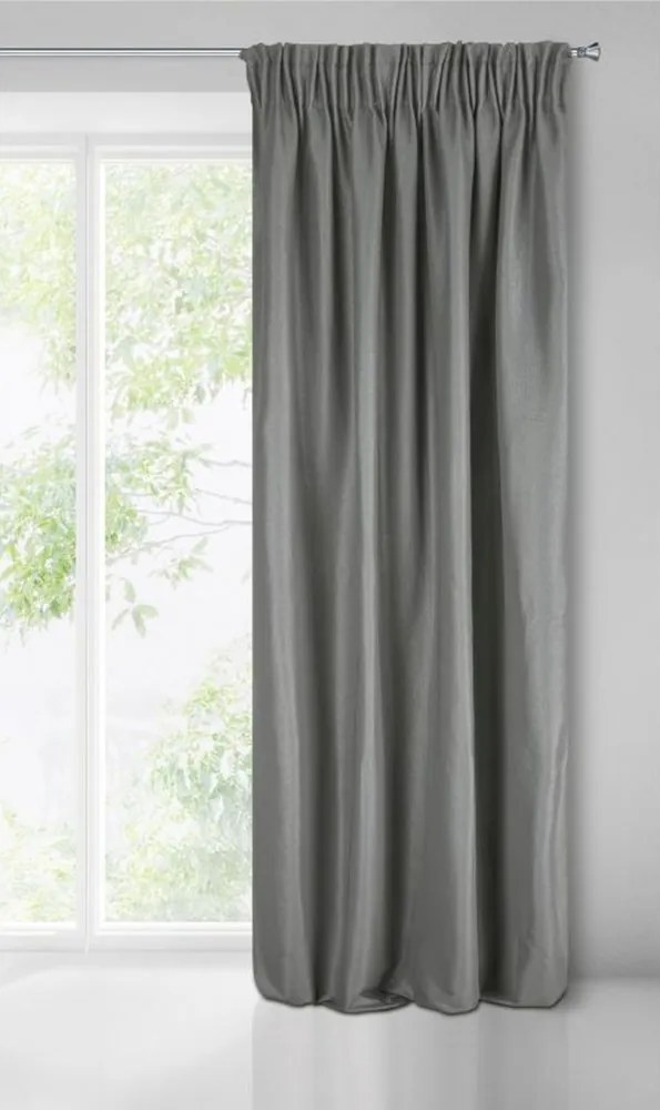 Висококачествена сива затъмняваща завеса с фина текстура на плата Дължина: 270 см