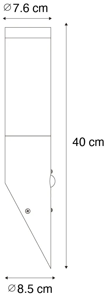 Модерна външна стенна лампа черна с датчик за движение IP44 - Rox