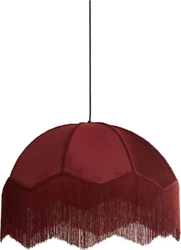 Висящо осветително тяло с текстилен абажур в цвят бордо ø 50 cm Malacia – Light & Living