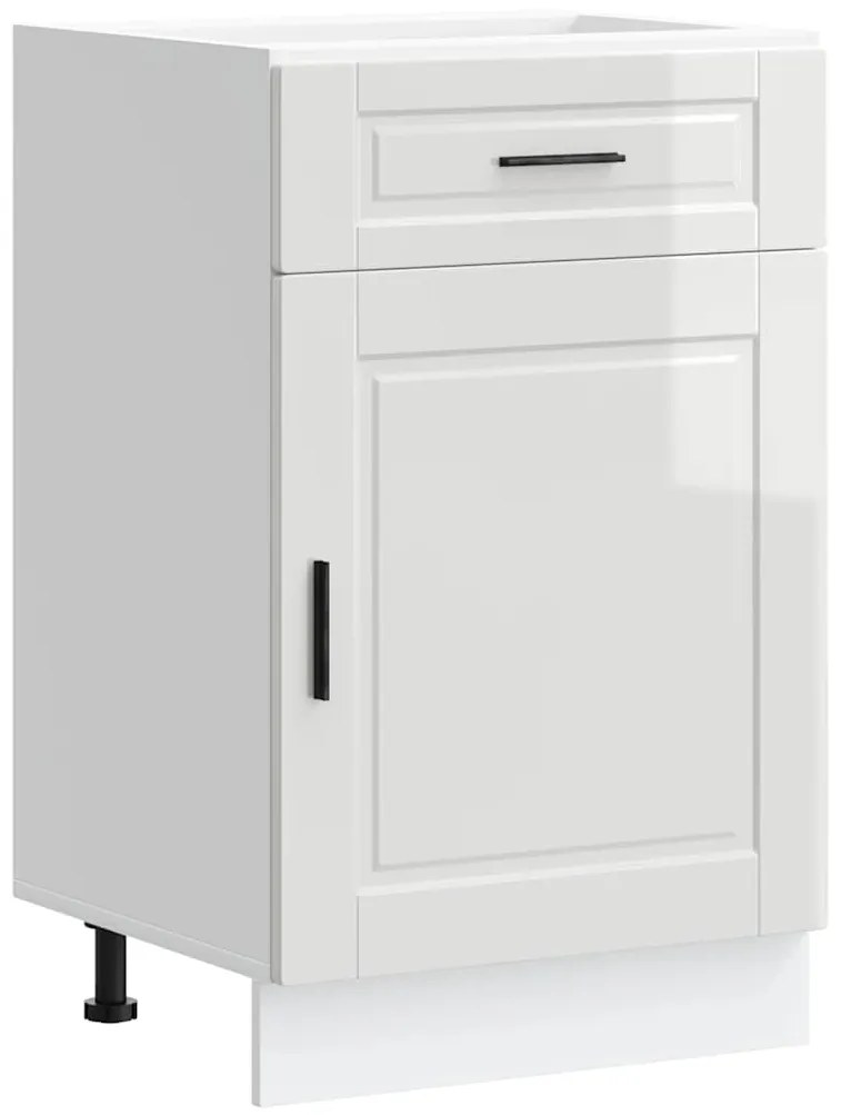 853959 vidaXL Кухненски шкаф Porto, бял гланц, инженерно дърво