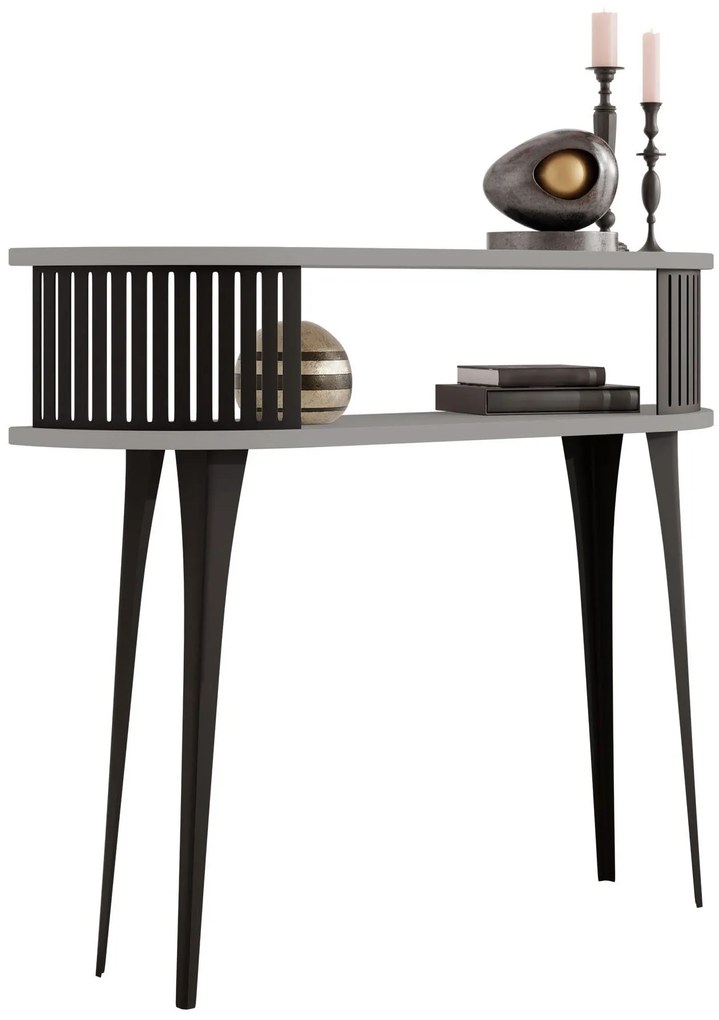 Конзолна маса Roenni-Сиво - Черно