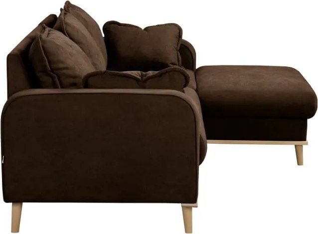 Тъмнокафяв ъглов диван (десен ъгъл) Beata - Ropez