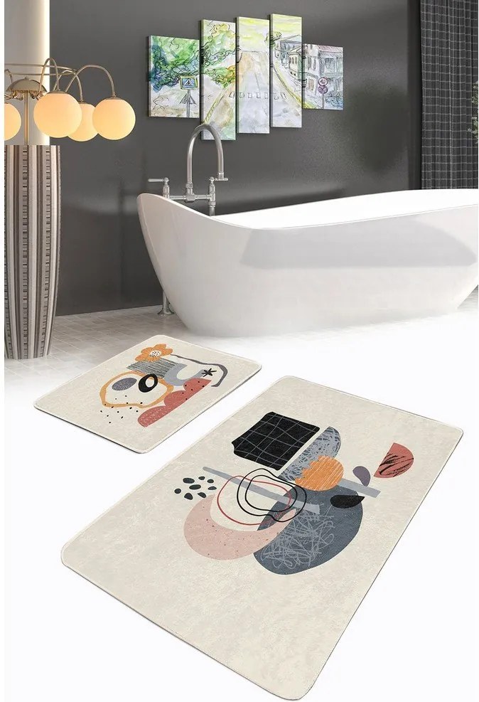 Бежови кадифени постелки за баня в комплект от 2 бр. 60x100 cm – Mila Home