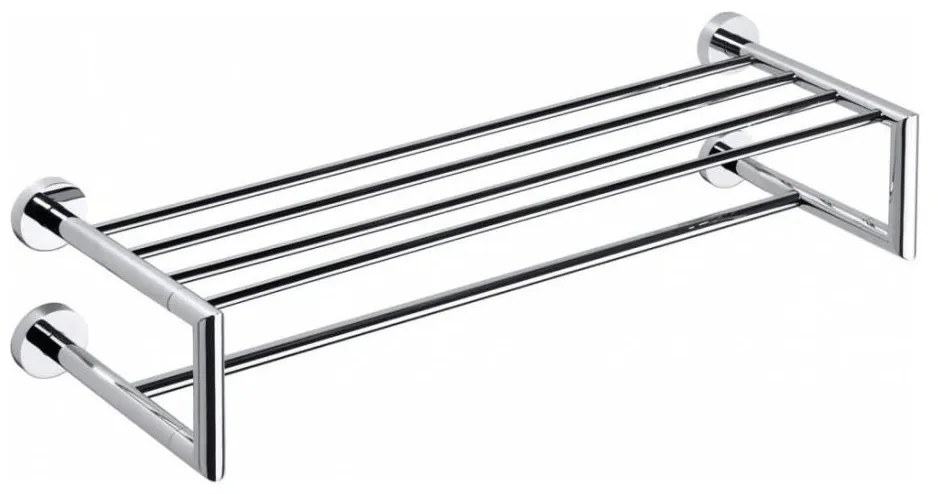 Sapho - стенна закачалка за кърпи с полица X-ROUND 22,5x65,5 см лъскав хром