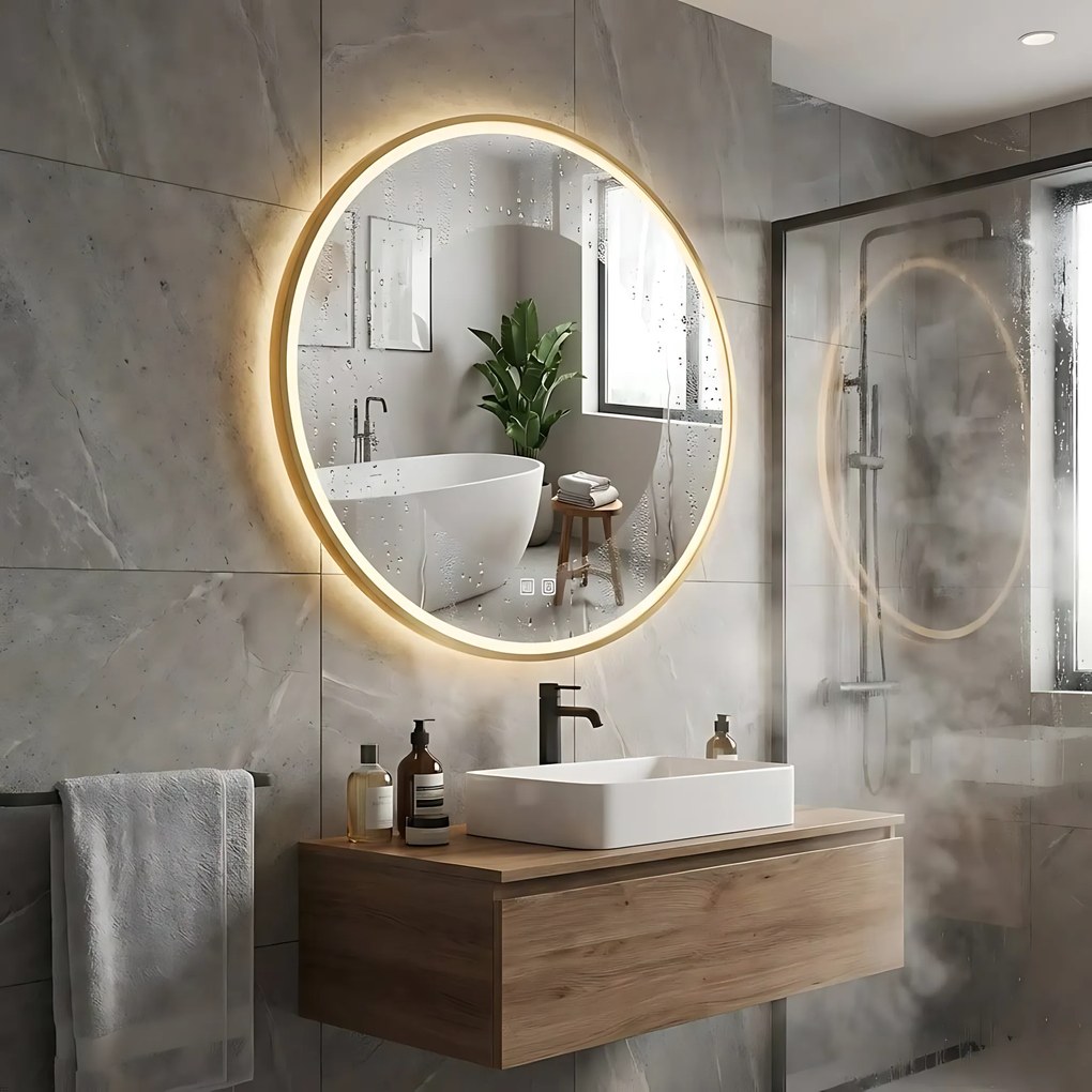 Огледало LED 80cm MMJ BRUSH GOLD