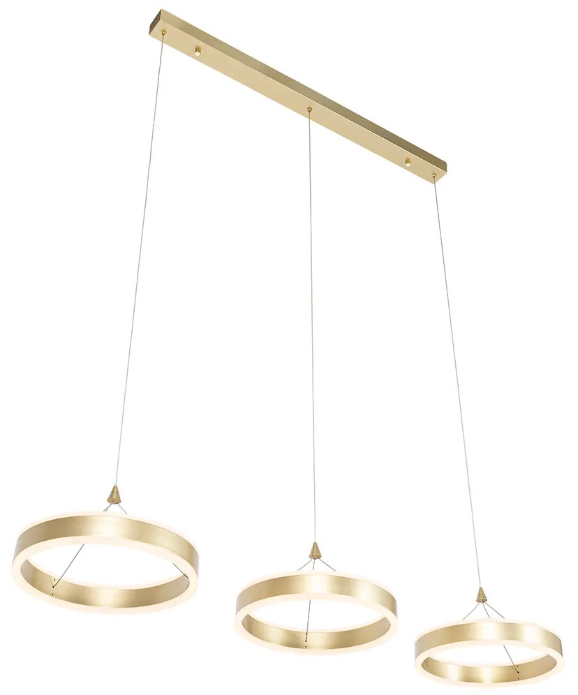 Висяща лампа месинг овална с LED 3-степенна димираща 3-светлина - Lyani