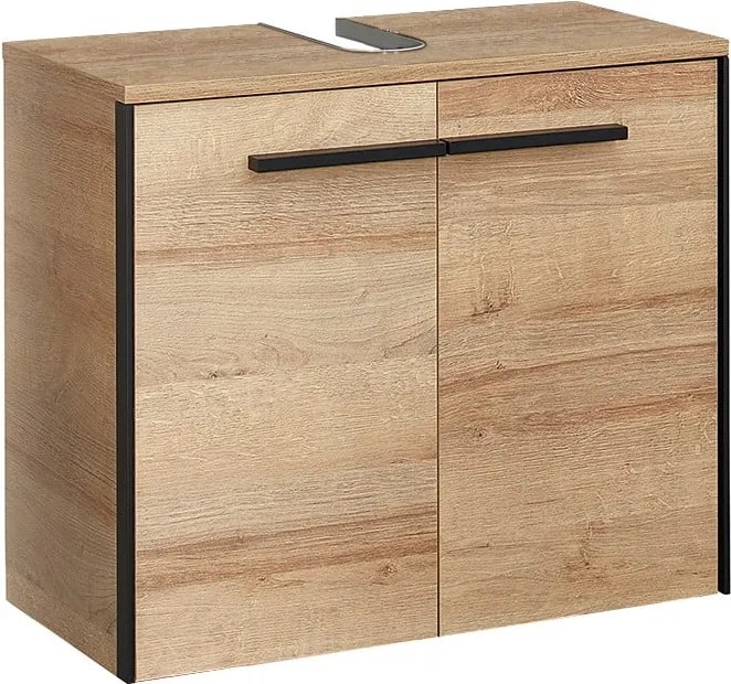 Стенен шкаф за мивка от декор от дъб в естествен цвят 53x60 cm Quickset 395 – Pelipal