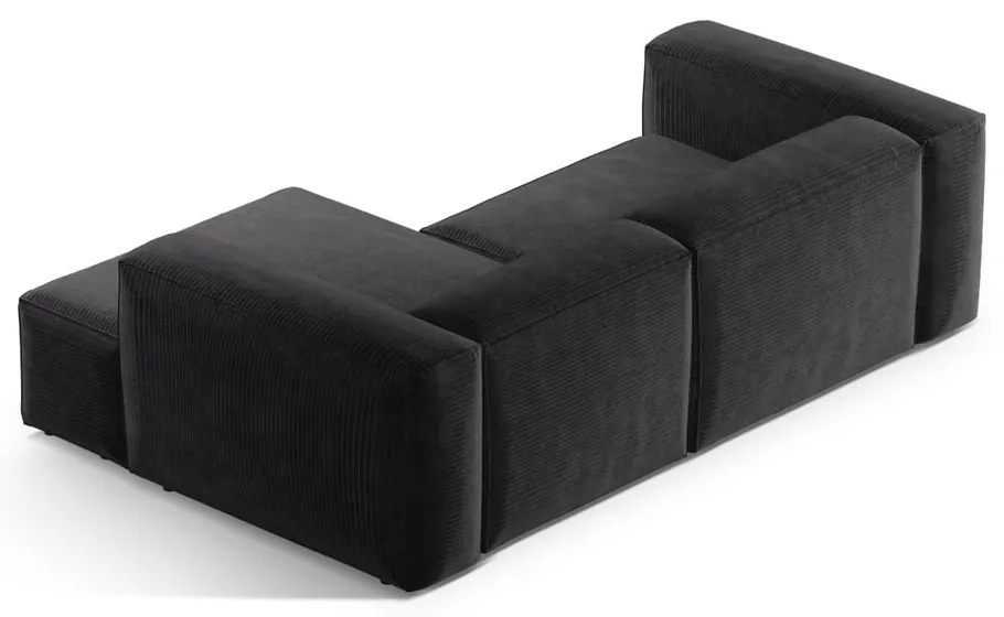 Тъмносив ъглов диван от рипсено кадифе (десен ъгъл) Bergano – Cosmopolitan Design