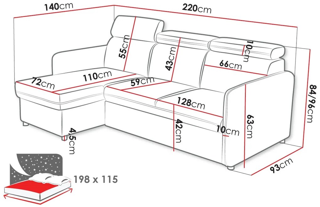 Ъглов диван Barcelo mini-Ohra