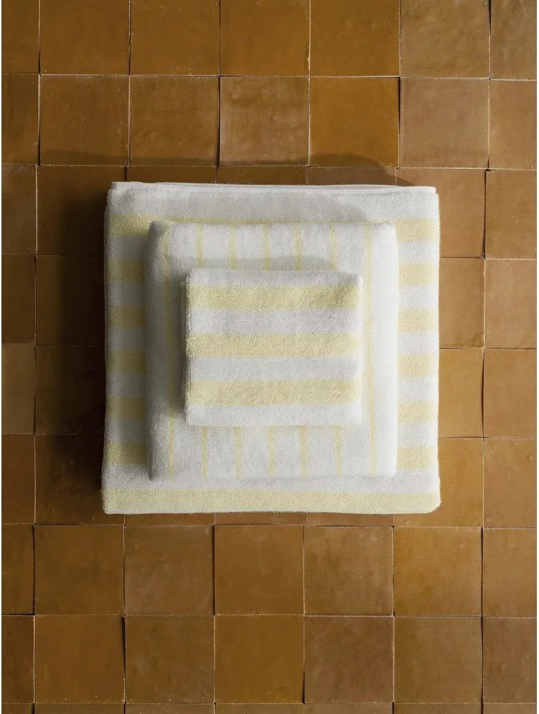 Светложълти/бели кърпи в комплект 2 бр. от органичен памук от тери 30x50 cm Arto – Blomus