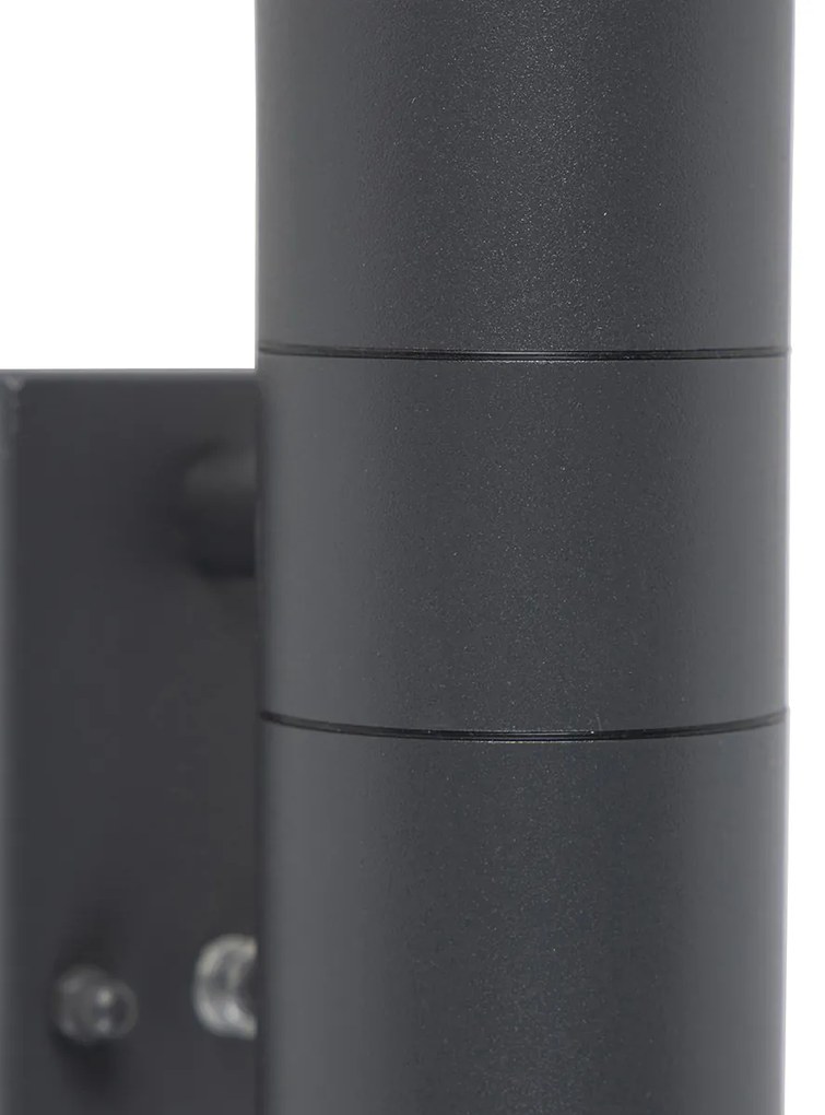 Комплект от 2 външни стенни лампи тъмно сиви 2-светлина сензор за здрач - Duo