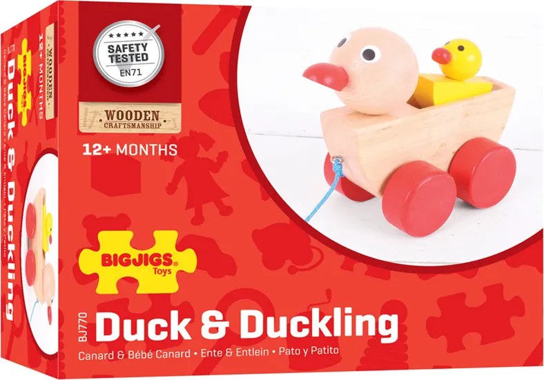 Bigjigs - Дървени патета за дърпане