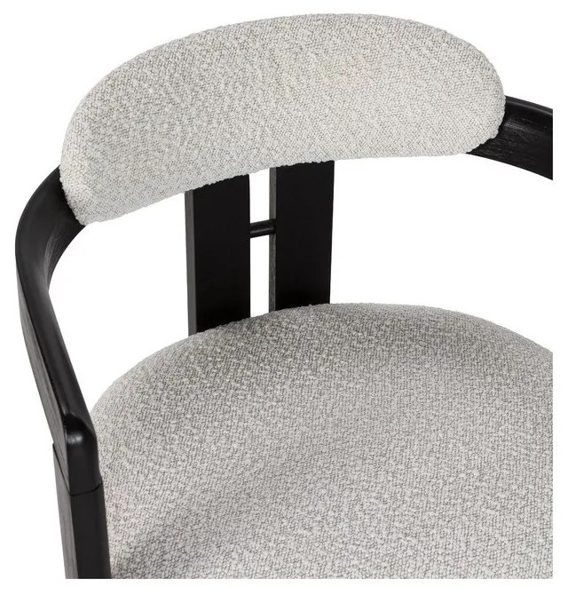 Бели/черни тапицирани трапезни столове в комплект с подлакътници 2 бр. Eiden – MOME