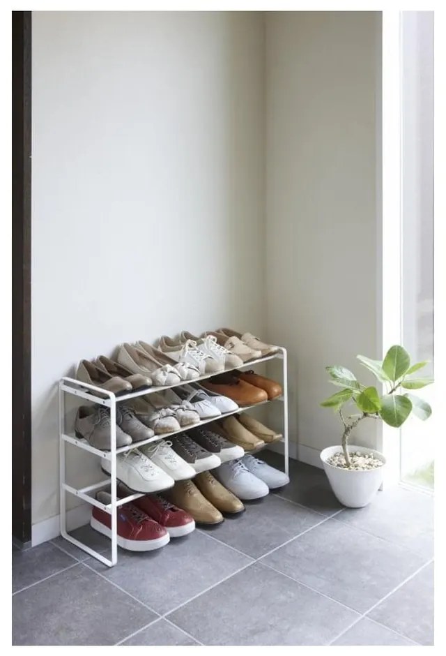 Бял регулируем рафт за обувки с 3 нива Maebashi - YAMAZAKI