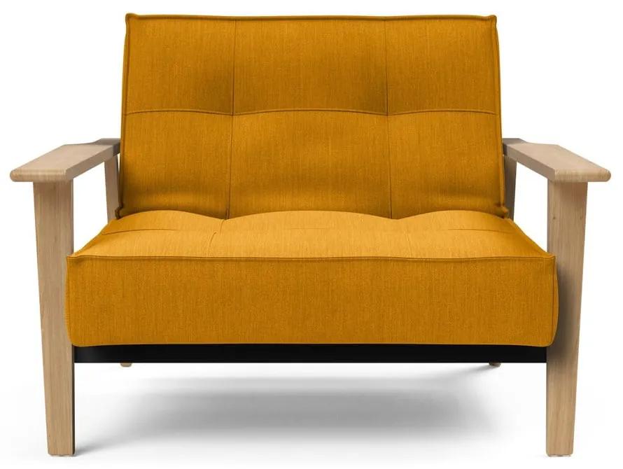 Оранжев сгъваем фотьойл с дървени подлакътници Splitback - Innovation