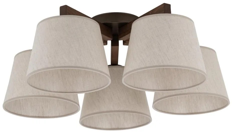 Brilagi - Прикрепен таванен полилей LATTE 5xE27/15W/230V цвят бор/кремав