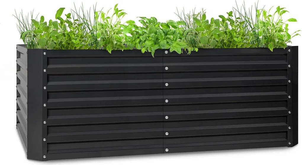 Blumfeldt High Grow Straight, повдигната леха, 200 х 60 х 100 см, 1200 л, стомана