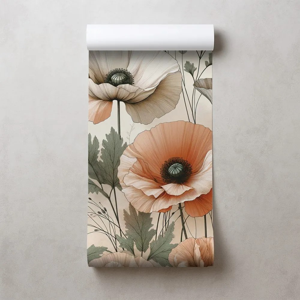 Тапет – Пастелни макови цветя