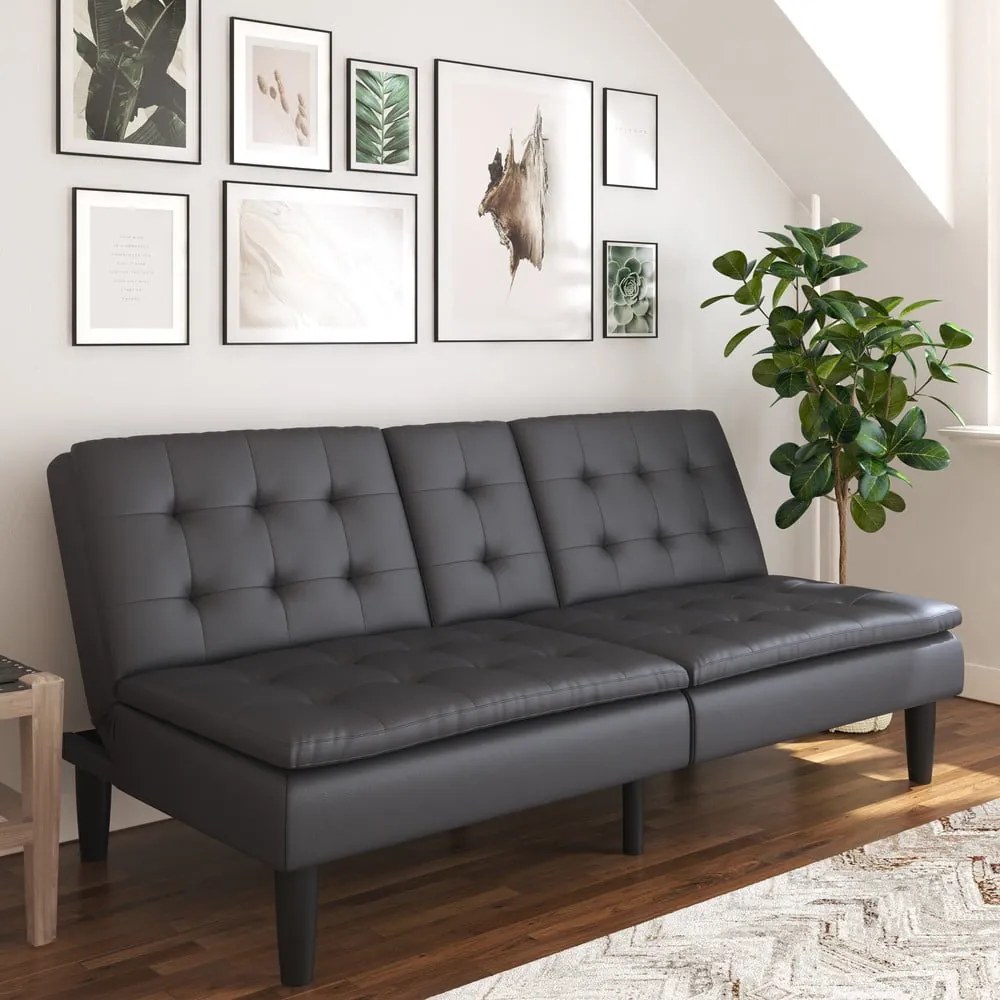 Сив разтегателен диван от изкуствена кожа 191 cm Maine – Støraa