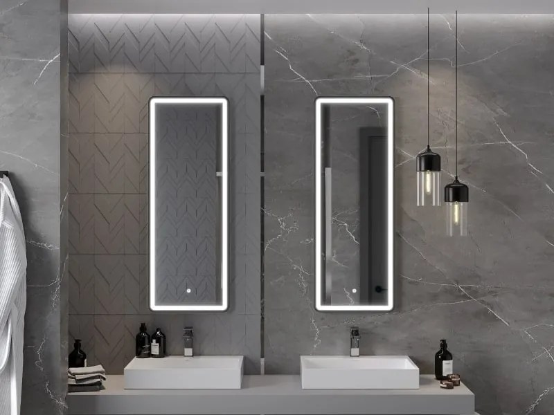 Mexen Coro осветено огледало за баня 45 x 120 см, LED 6000K, без замъгляване, черна