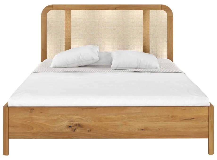 Двойно легло от дъбова дървесина 200x200 см в естествен цвят Harmark - Skandica