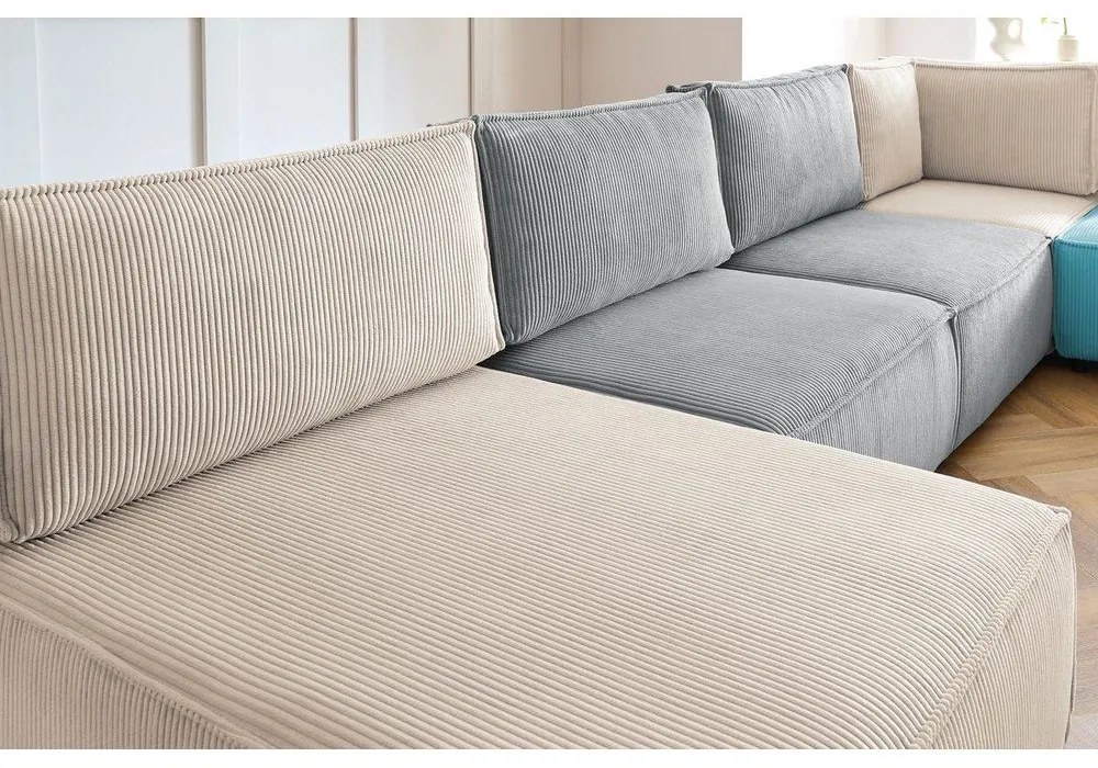 Променлив ъглов U-образен диван от велур Nihad modular - Bobochic Paris