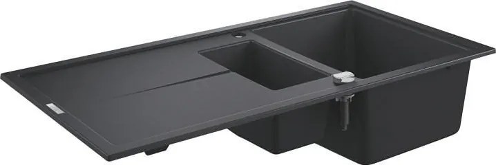 K400 кухненски умивалник 100 x 50cm, композитен с 2 купи и отцедник