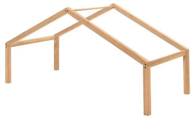 Детско легло тип къща от масивен дъб в естествен цвят 90x200 cm Forrest – Vipack