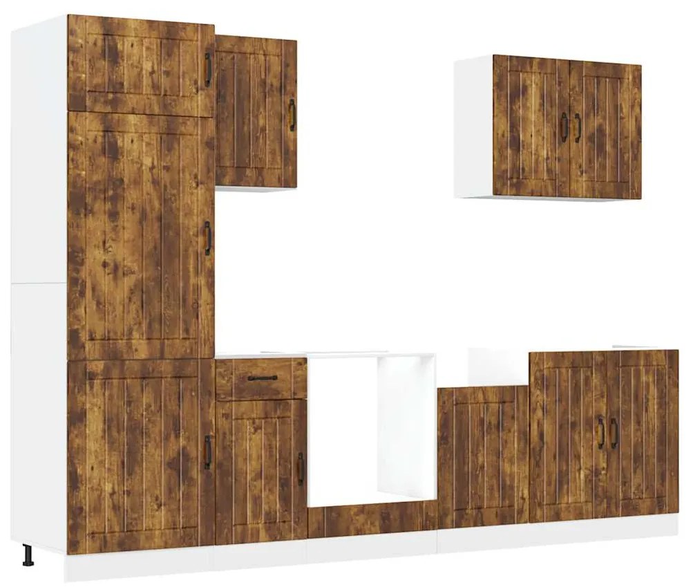 3314776 vidaXL Комплект кухненски шкафове от 7 части Lucca, инженерно дърво