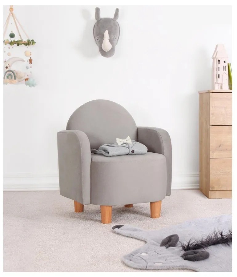 Сив детски фотьойл Nock – Artie