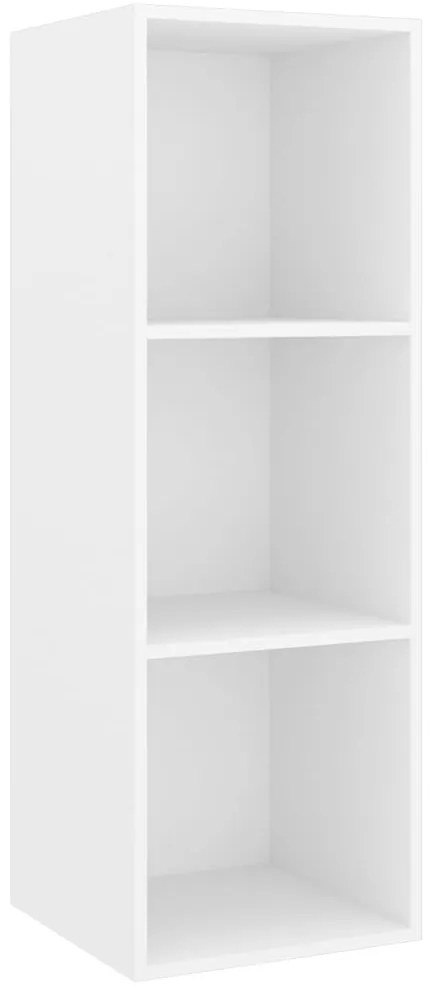 805480 vidaXL ТВ шкаф за стенен монтаж, бял, 37x37x107 см, инженерно дърво