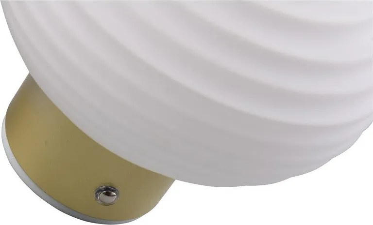 Бяла стъклена LED стенна лампа с USB ø 15,5 cm Earl – Reality