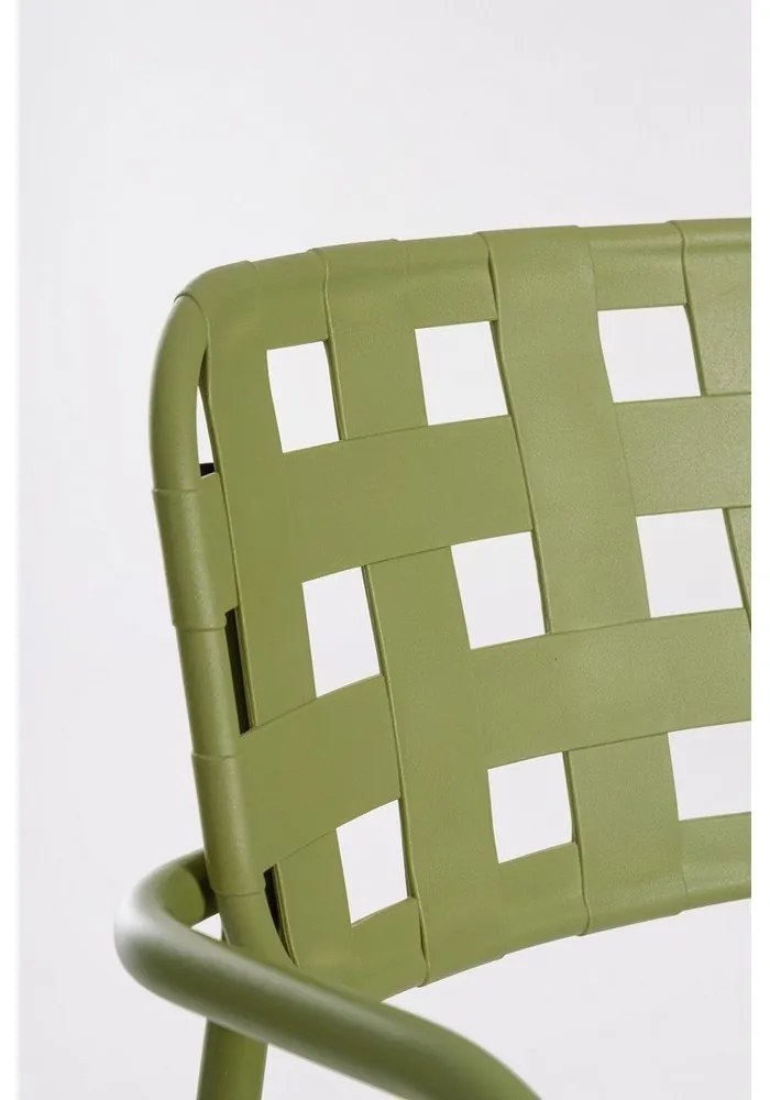 Зелени градински столове в комплект от 4 бр. метални Clover – Bizzotto