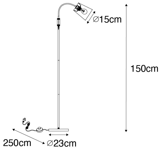 Модерна подова лампа черна със злато - Carmen