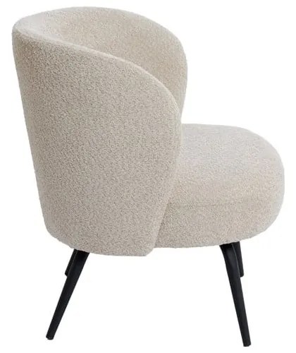 Кремав фотьойл от плат букле Dieyda - Light &amp; Living