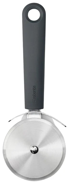 Нож за пица Brabantia Tasty+ 1008888, Предпазител, Халка за окачване, Закалена стомана, Тъмносив