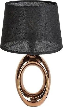 Rabalux Dalora, настолна лампа, бронзова керамична лампа с черен текстилен абажур, E14 - 74063