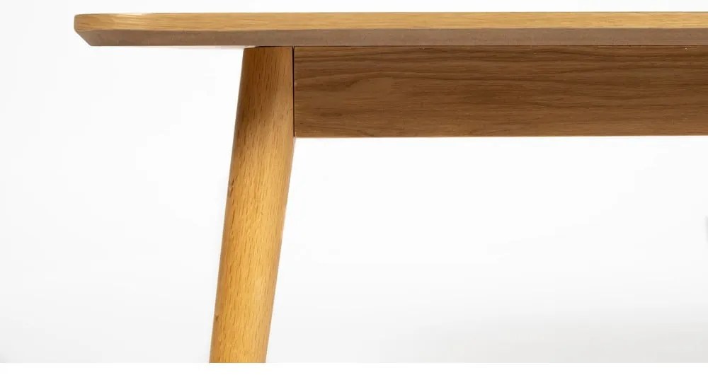 Масичка за кафе с дъбов плот в естествен цвят 60x120 cm Fabio – White Label