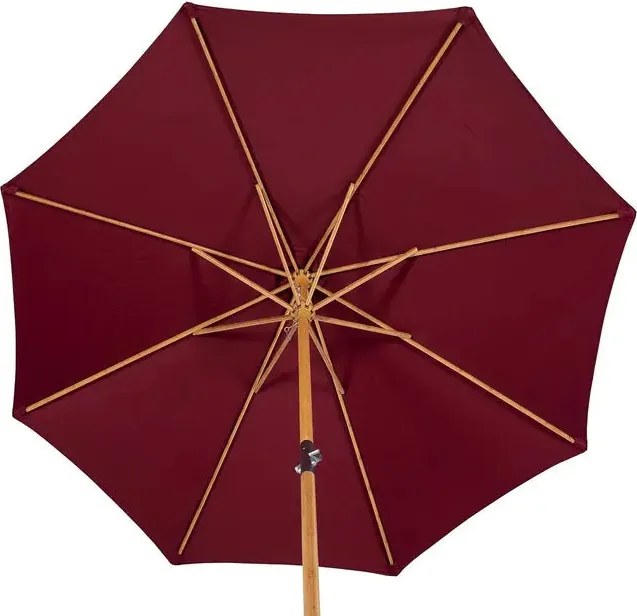 Градински прав чадър Hesperide Tinaei, Бамбуков прът, Olefin, 3 m - Бордо