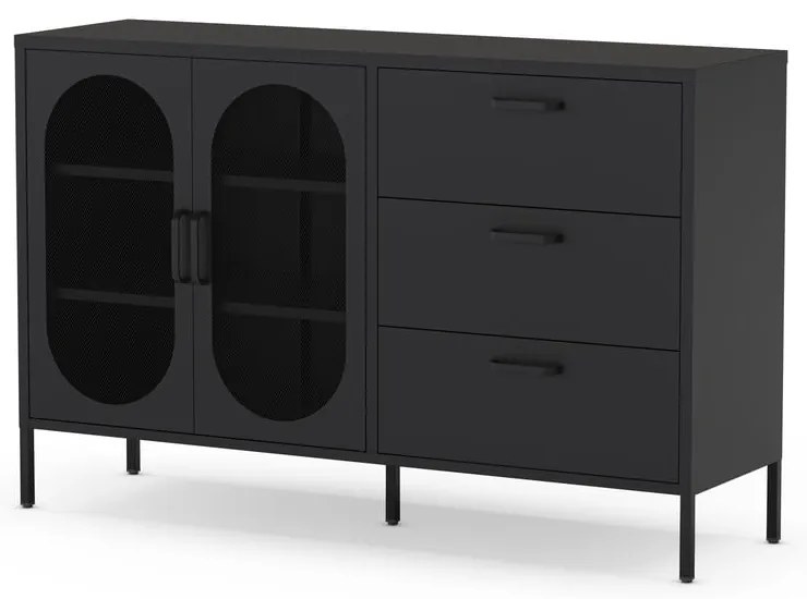 Черен скрин 140x90 cm Diora – Marckeric